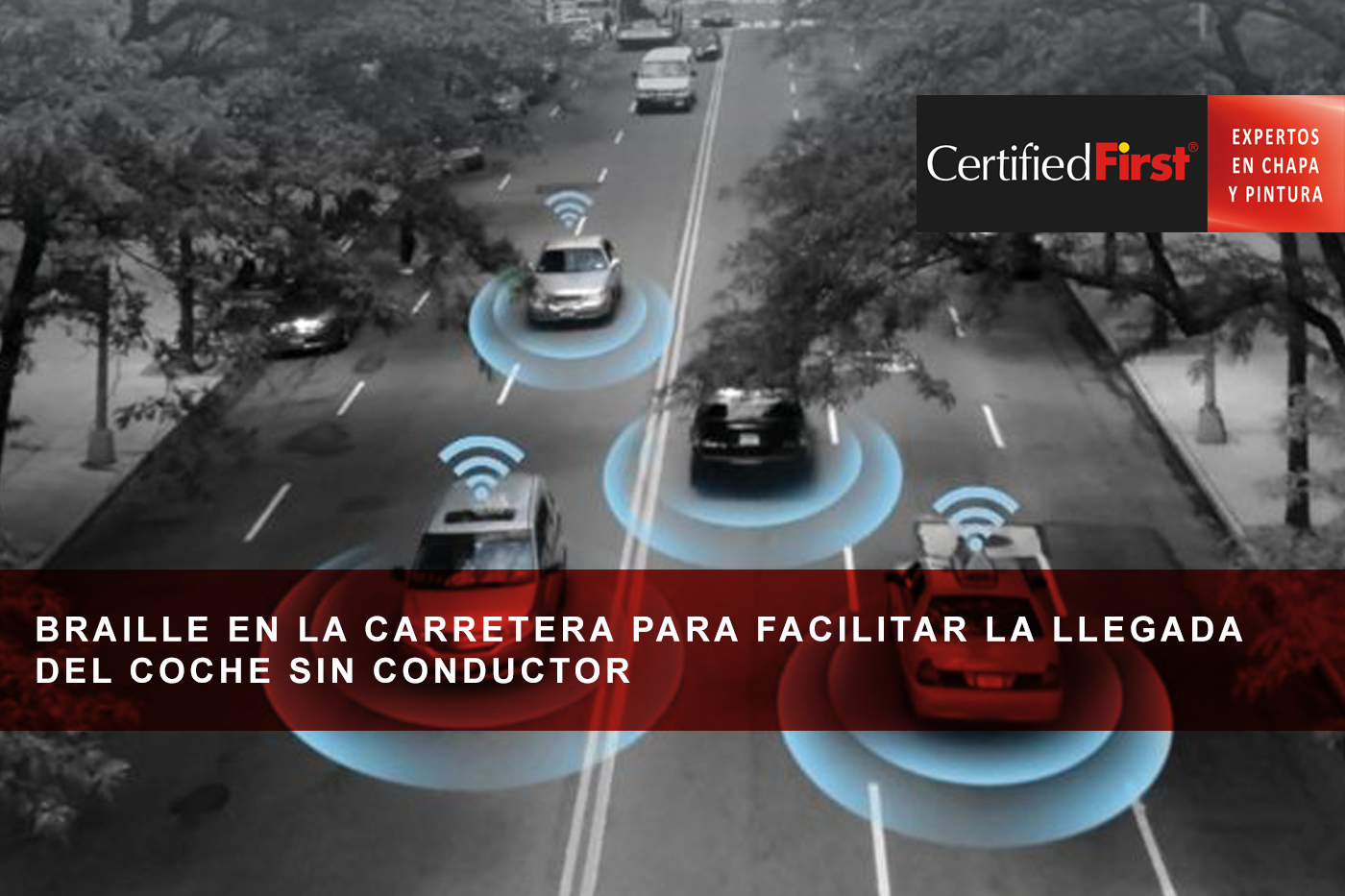 Braille en la carretera para facilitar la llegada del coche sin conductor