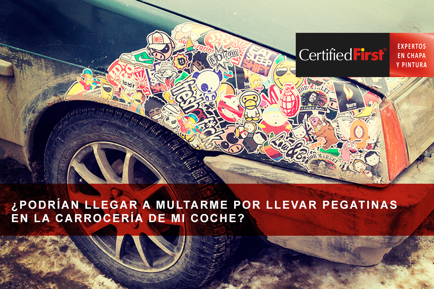 ¿Podrían llegar a multarme por llevar pegatinas en la carrocería de mi coche?