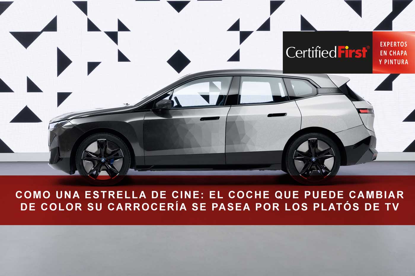 Como una estrella de cine: el coche que puede cambiar de color su carrocería se pasea por los platós de TV